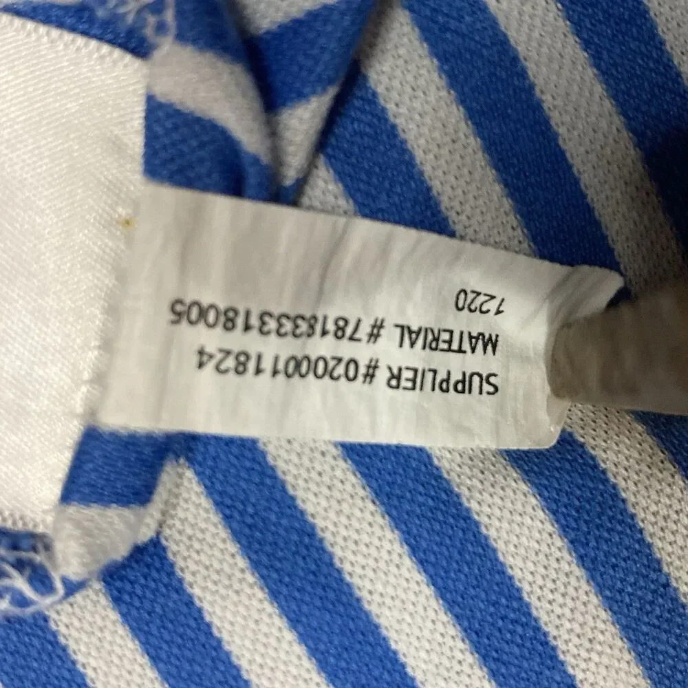 Ralph Lauren Polo Shirt Mens S Blue White Striped Pro Fit Short Sleeve Cotton